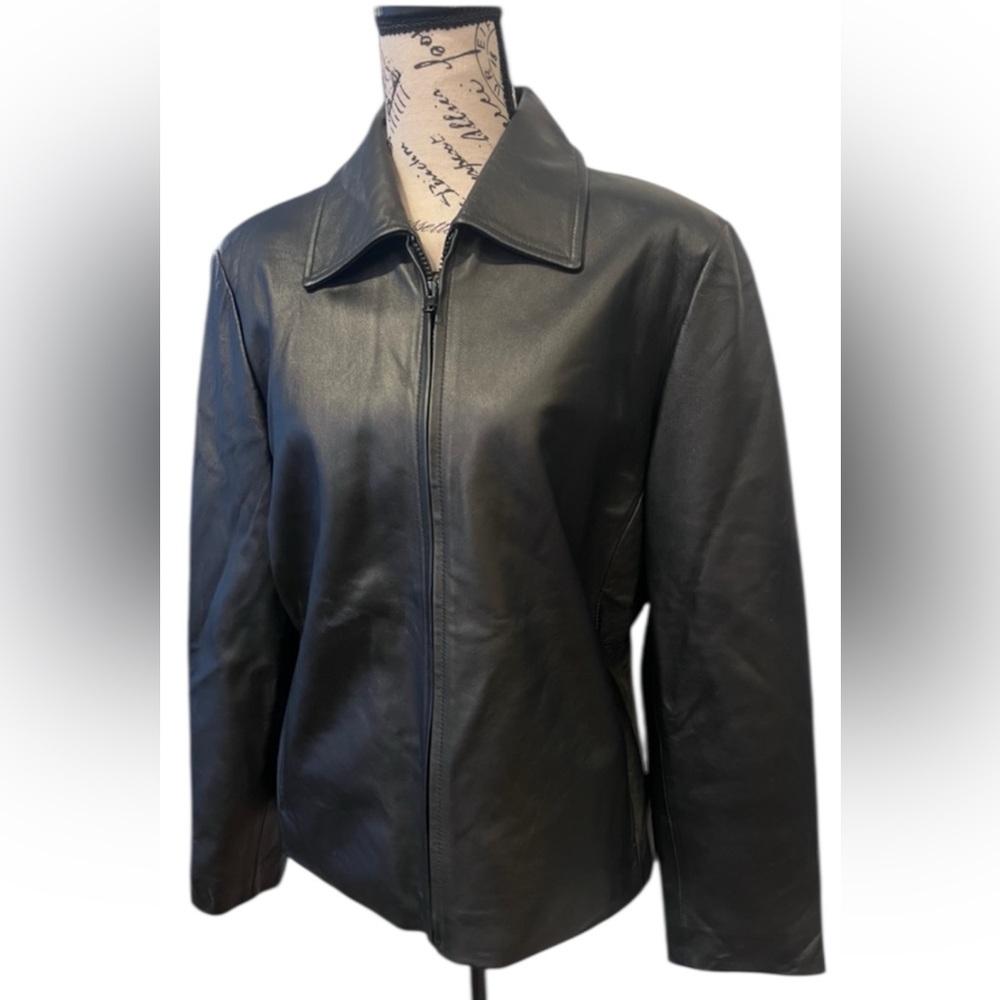 Lambskin Black Leather Jacket Gothcore biker grunge mob wife trendy moto
